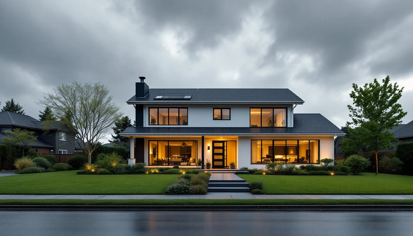House under a flat overcast sky