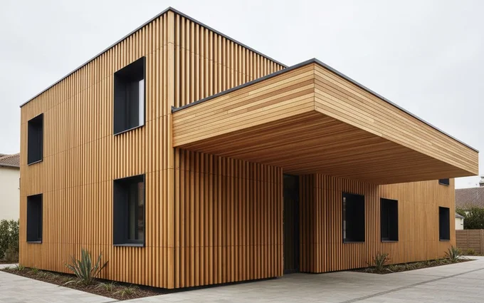 A timber-clad reference building the client loves