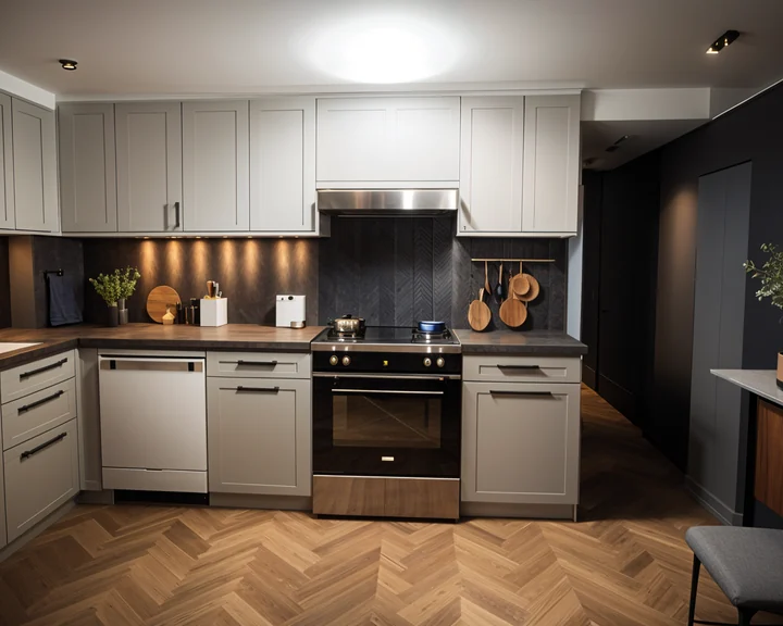 AI-generated finished minimalist kitchen render